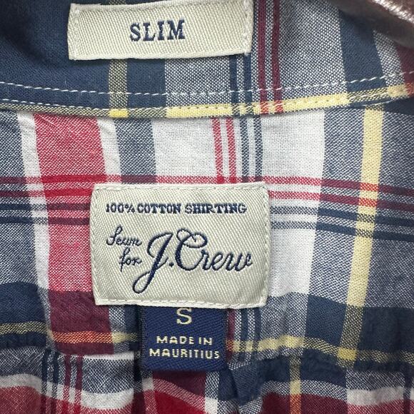 Sewn For J. Crew Plaid Button Up Shirt Mens Small Slim Fit Preppy Basic Workwear - Picture 5 of 5